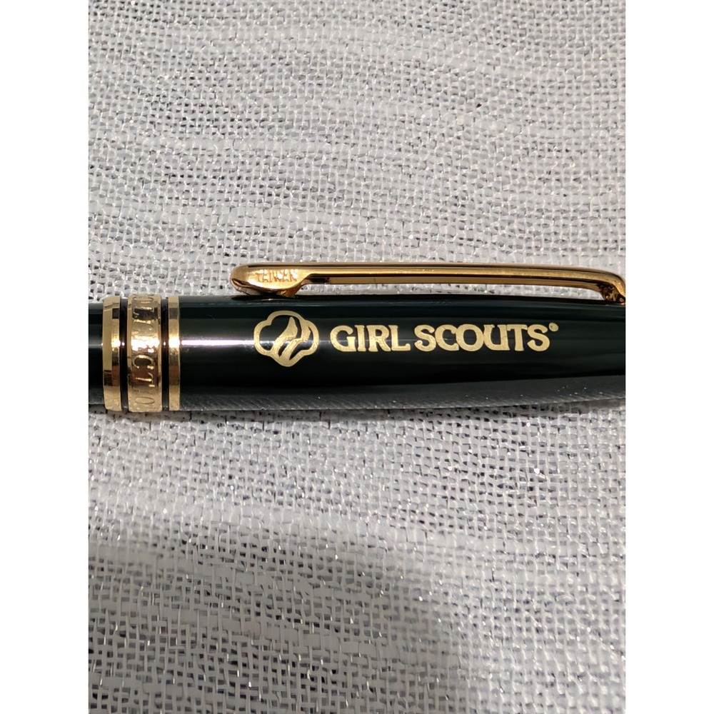 Girl Scouts Dynasty VTG Collection Twist Ballpoint Pen Green & Gold Executive‎